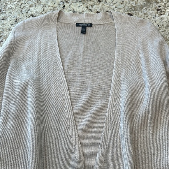 Eileen Fisher Open Front Silk Blend Cardigan - Picture 6 of 12